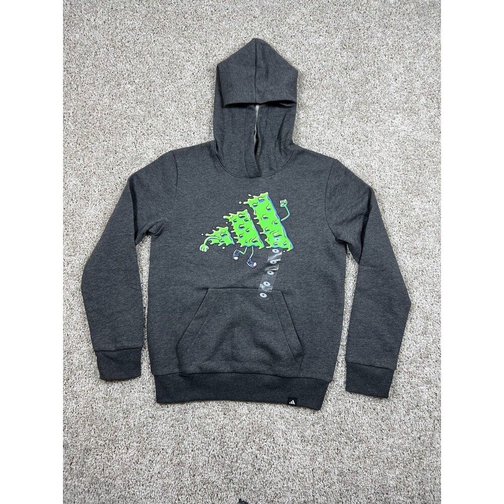 Adidas Boys Monster Graphic Hoodie Youth M 10/12 Gray Pullover NWT